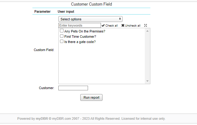 Customer Custom Field