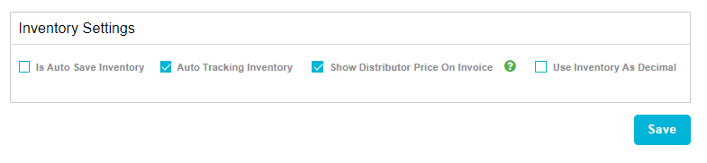 Inventory Settings